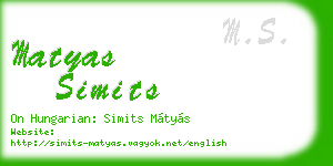 matyas simits business card